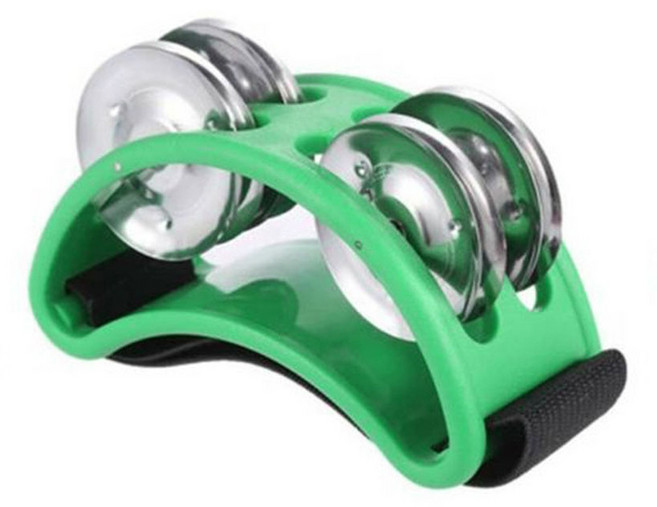 미니 발 탬버린 리듬악기 노래방 버스킹 재미있는 소품 특이한 선물 웃긴 쓸모없는 인싸템, 그린, 1개