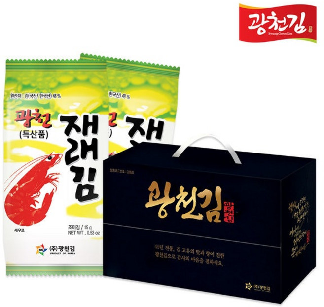 [광천김] 광천 재래김 새우 식탁김 선물세트 15g X 30봉, 1세트