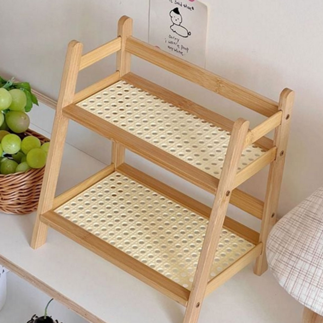 나무 사이드 테이블 틈새선반 베드 2단 원목 사이드 테이블 협탁 사다리 정리대 다용도 데스크 거실 주방, 40cm