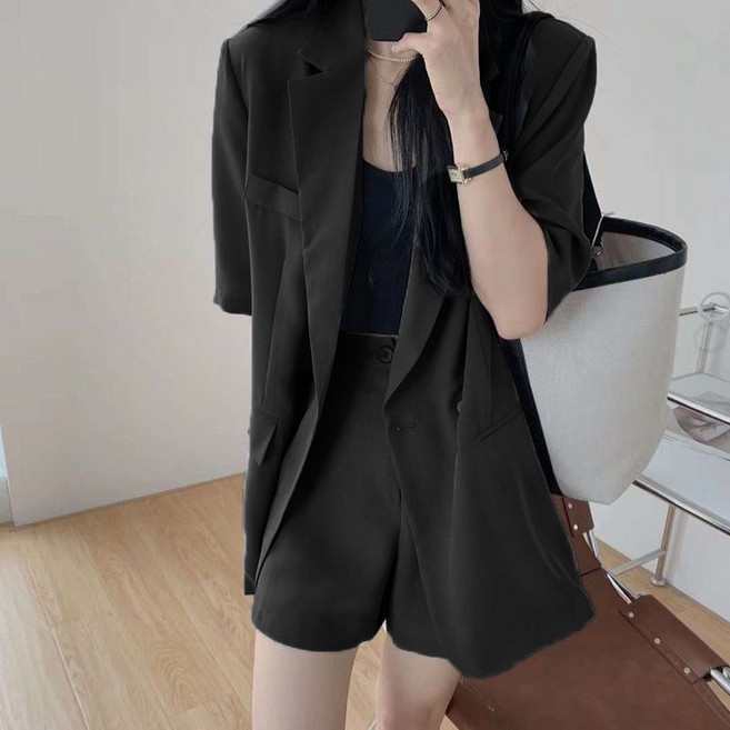 휠렉스 여성 패션 슬림핏 출근룩 반팔 블레이저 JA24