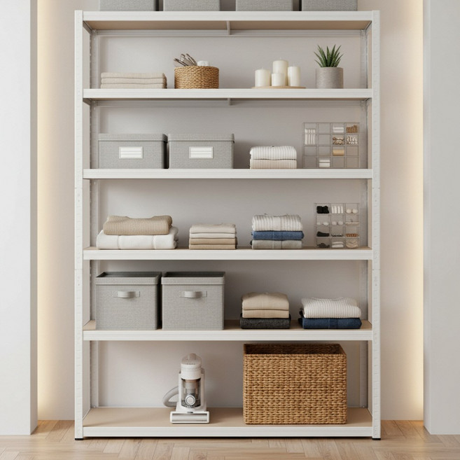 페리코 철제 무볼트 조립식 앵글 선반 화이트 5단, 6단