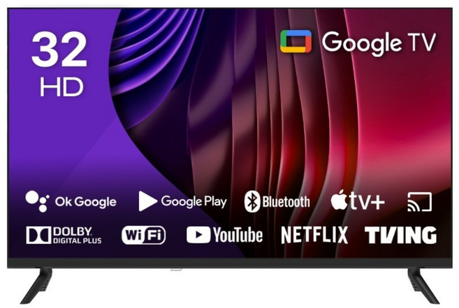 큐빅스 HD LED TV 81cm(32인치) 스마트 TV 구글 안드로이드 11 HDR 블루투스 WIFI 넷플릭스 유튜브 에너지효율 1등급 스탠드 벽걸이 방문설치, 스탠드형 택배배송