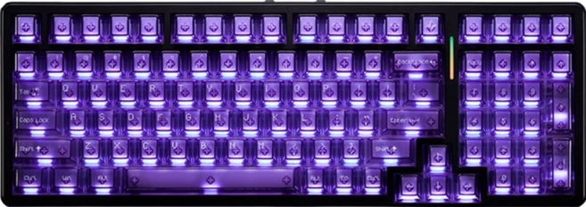 에이티케이 A98 프로 e스포츠 3모드 기계식 키보드, 퍼플 라이트닝, 폴라 라떼축 V2, 제조사축