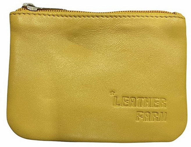 LEATHER FARM 남성용 및 여성용 양가죽 동전 파우치/동전 지갑. 회색. 미니멀리스트