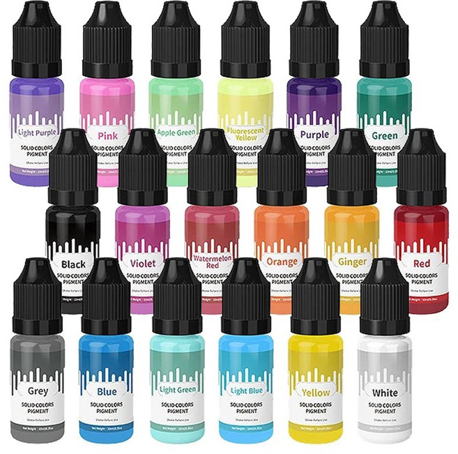 유의미한 2액형 크리스탈 레진용 솔리드 18컬러세트 조색제 파스텔, 1개