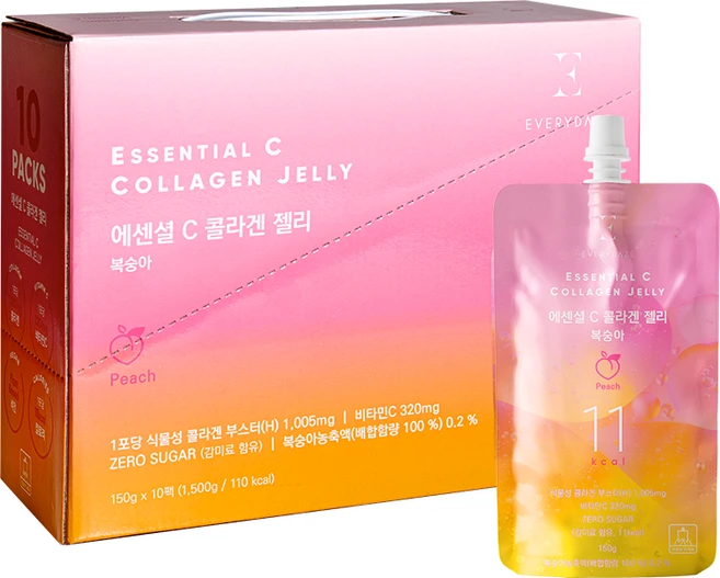 에브리데이즈 에센셜 C 콜라겐 곤약 젤리 복숭아, 1박스, 150g - 쿠팡