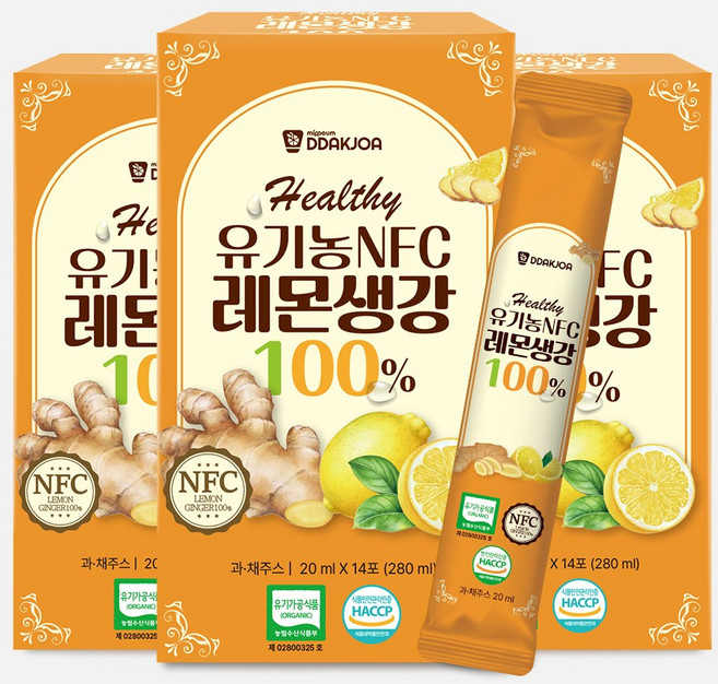 헬씨 유기농 NFC레몬생강 착즙100%, 42개, 20ml