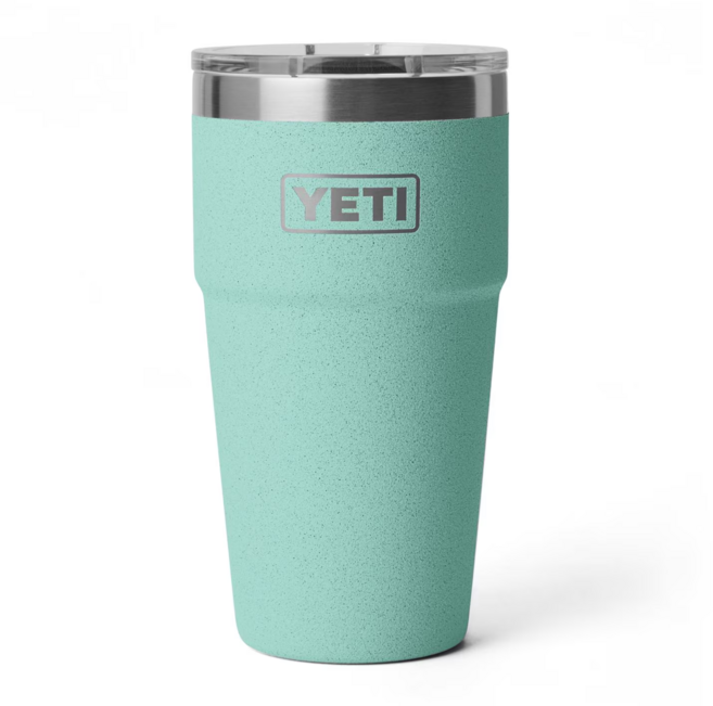 예티 Yeti 램블러 20oz 텀블러 스테인리스스틸 머그슬라이더 뚜껑 스테커블 머그컵, 1개, 591ml, SEA STONE