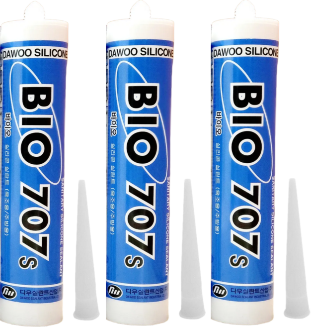 욕실용 실리콘 바이오 707 방수 곰팡이방지(노즐포함) 투명, 3개