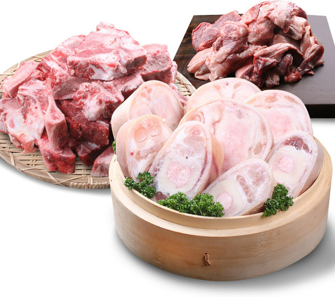 조은장터 한우 사골 우족 잡뼈 스지 도가니 4kg 이상, 1세트, 우족2kg+잡뼈2kg+스지200g