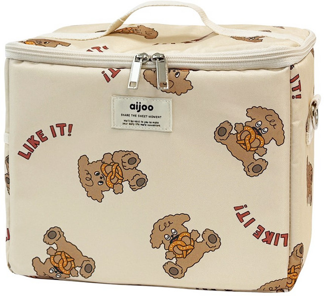 아이주 사각 쿨러백 보냉 가방 이유식 가방 피크닉 가방 보온 아이스백, 프레첼 사각쿨러백