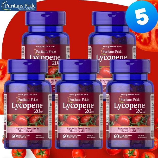 퓨리탄스프라이드 라이코펜 20mg 소프트젤 Puritans Pride Lycopene, 5개, 60정