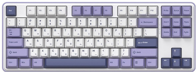 COX 유무선 한글 기계식 키보드, (단일)Soft 화이트색, C87, 제조사축