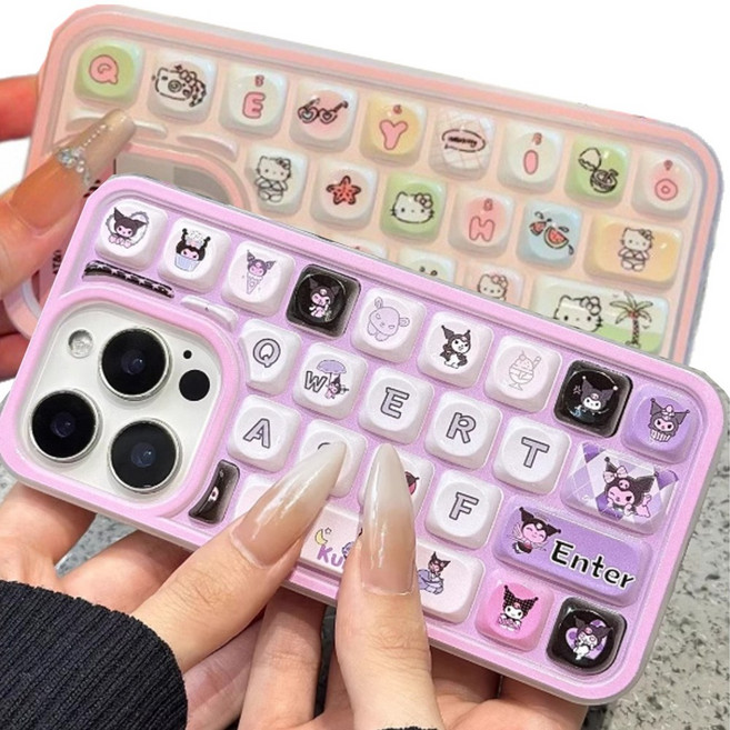 아이폰16 15 14 13 12 11 XR XS 프로 맥스 플러스 쿠로큐티키보드케이스