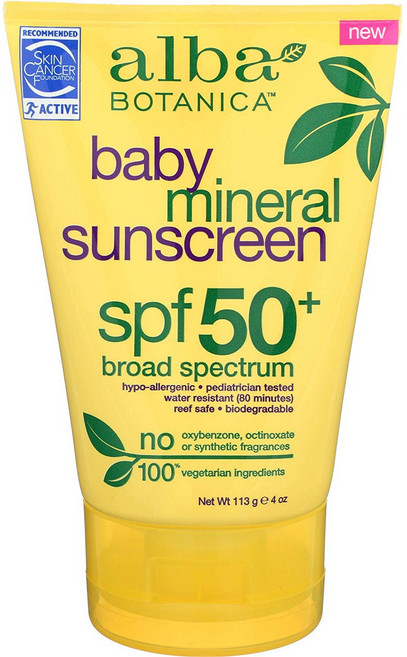 알바보타니카 베이비 미네랄 선크림 프레그런스 프리 SPF50+, 113g, 1개