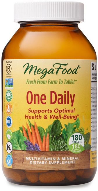 메가푸드 원 데일리 멀티비타민 & 미네랄 타블렛, 1개, 180정