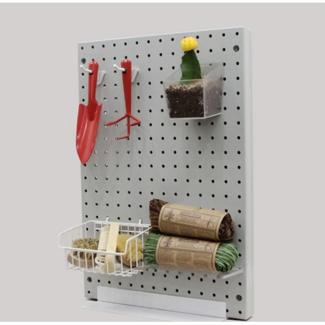 [위드에쉬]모던 플라스틱 타공판 스탠드 세트 M_8Colors, 블루/와이어 화이트, 블루, 1개