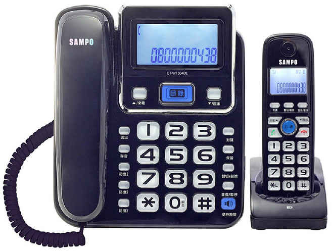 SAMPO 聲寶 2.4GHz 高頻無線子母電話 CT-W1304DL
