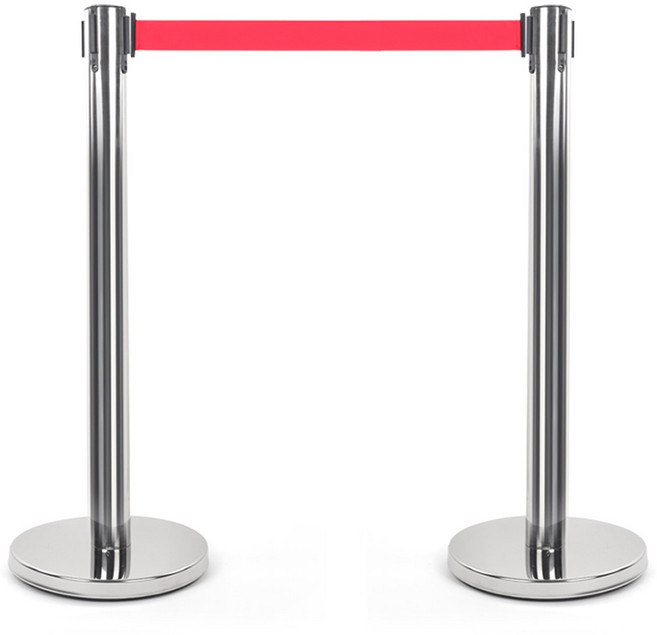 정수생활건강 스텐 벨트 차단봉 2개(1쌍), 실버봉 2 m빨강벨트 2개, 1개