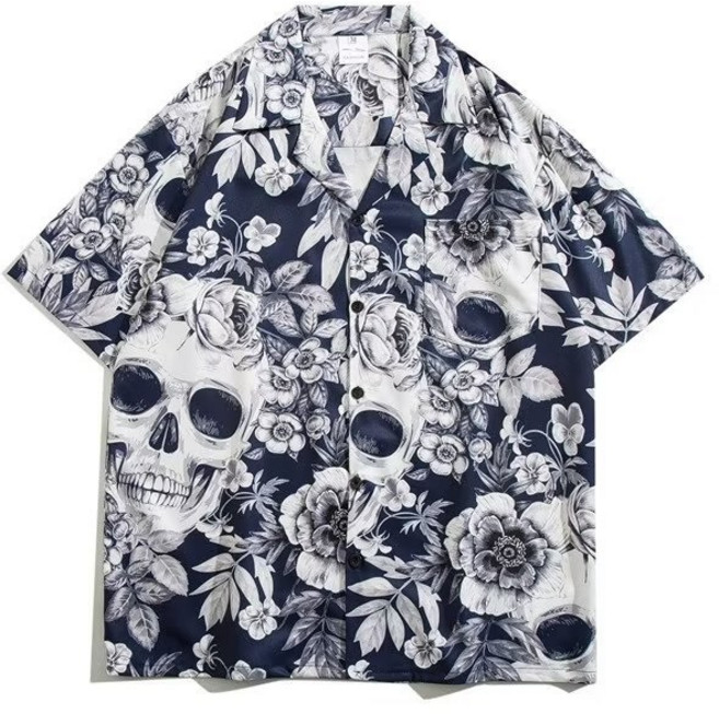 몰디비안 남성 반팔 건달 깡패 페이즐리셔츠