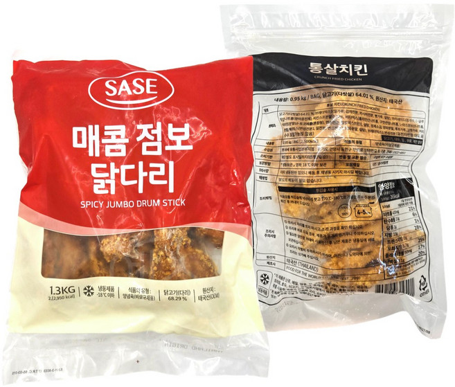 [에스프레쉬] 사세 인기상품세트 2종 ( 매콤점보 닭다리 1p + 통살치킨 1p ), 1개, 2.3kg
