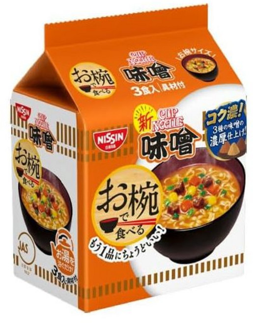 닛신 푸드 컵 누들 미소 (3인분 팩) x 9개 x 2세트