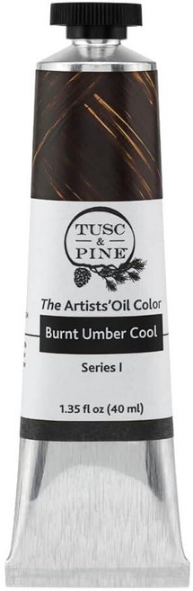 Tusc & Pine 아티스트 오일 페인트 - 티타늄 화이트 (아마씨) 40ml 황변 없음 풍부하고 크리미 한 일관성 최대 안료 부하 소량 가공 페인트 전문 아티스트, 1개(1개입), 번트 엄버 쿨