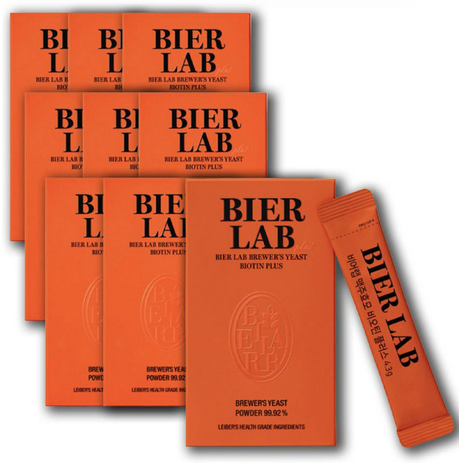 비어랩 맥주효모 비오틴 플러스 9박스(4.3g*14포*9박스), 60.2g, 9박스