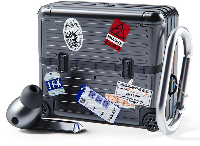 미아크 갤럭시 버즈 캐리어 케이스, 갤럭시 버즈 3 / 3 Pro / 3 FE, 블랙, 1개