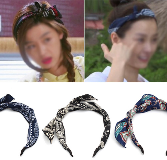 리본 패턴 반다나 머리띠 122종