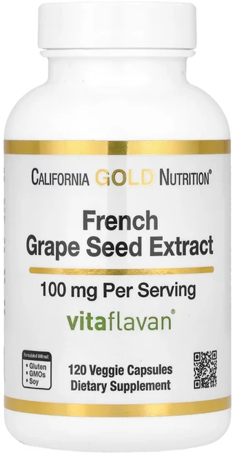 2+1 캘리포니아골드뉴트리션 프랑스 포도씨 추출물 비타플라반 100mg 120베지캡슐 흑자색포도 PCOs 에피카테킨 폴리페놀 Vitaflavan, 120정, 3병 - 쿠팡