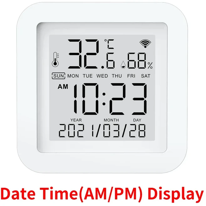스마트 홈용 Tuya WIFI 온도 및 습도 센서 var 라이프 지원 Google 홈 Alexa, 01 AM-PM Version