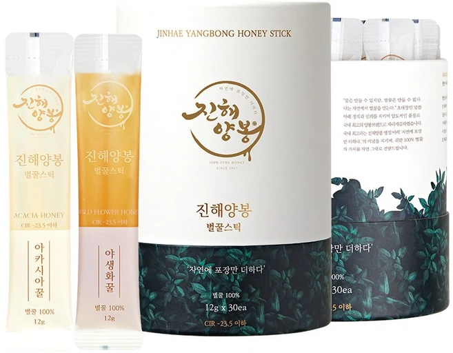 진해양봉 아카시아꿀 야생화꿀 혼합구성 벌꿀스틱, 360g, 1개 - 쿠팡