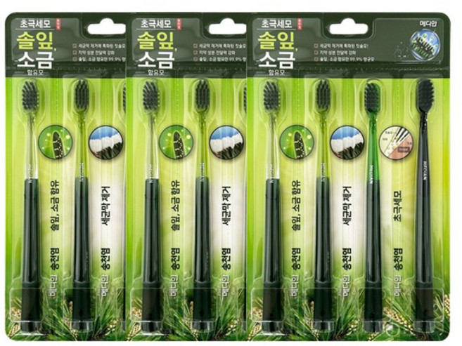 메디안 송천염 미세모 칫솔 4입 x3, 4개입, 3개