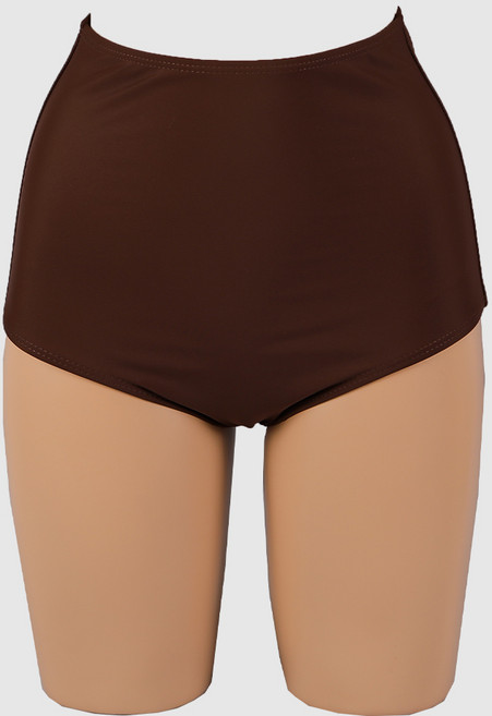 [비치팜]나나 하이웨스트 비키니 하의 수영복 팬티, 브라운
