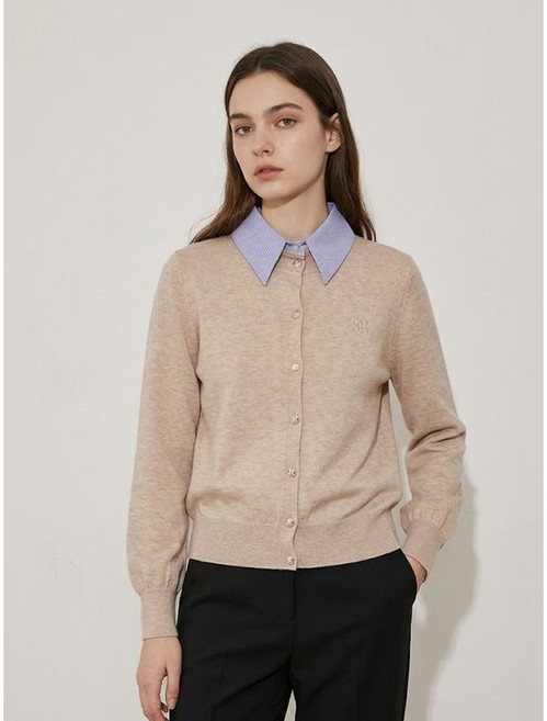 베스띠벨리 바택배색 카라 니트 가디건 BKCCB7964