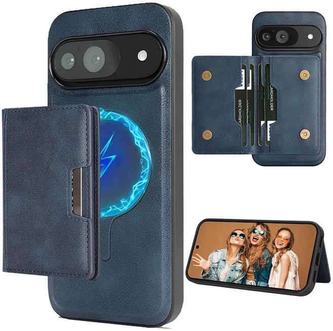 CCSmall 구글 픽셀 10 프로 XL 지갑 케이스 Magsafe와 호환 2-in-1 탈착식 마그네틱 카드 홀더 PU 가죽 플립 커버 킥스탠드 포함 충격 방지 C1용