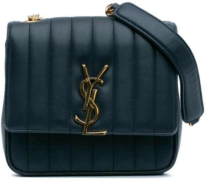 생 로랑 중고 2018 미디엄 램스킨 모노그램 비키 체인 크로스 백