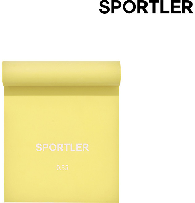 스포틀러 스트레칭 라텍스 밴드 필라테스 고무 요가 근력 헬스 탄력 운동, 0.35mm(옐로우), 1개