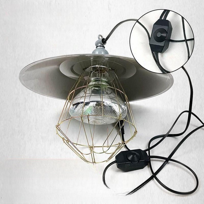 축사 양계장 보온등 축사보온등 난방 병아리 할로겐 발열, 1개, 100W 전구+온도조절선+램프헤드