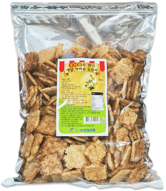 우리쌀로 만든 국산 옛날 가마솥 누룽지 3kg, 1개