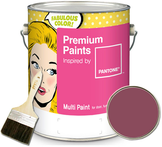 노루페인트 팬톤 수성 멀티 페인트 방문 가구 목재 철재 조색 무광 1L + 붓세트, Hawthorn Rose(18-1718), 1개