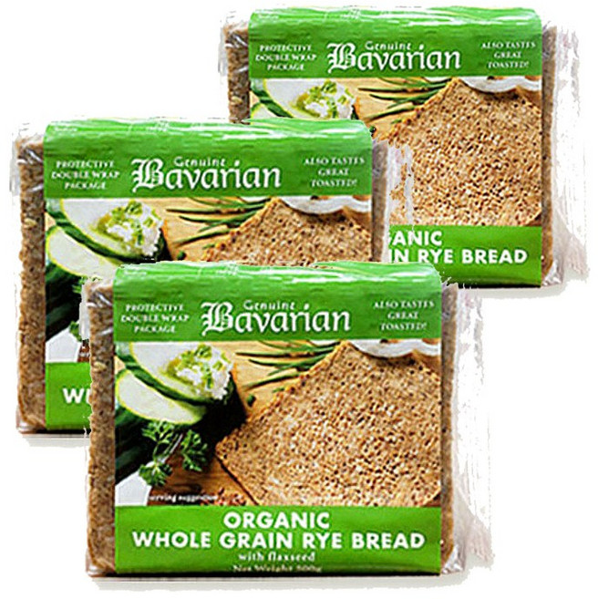 550년 전통 독일 슐렌더 바바리안 유기농 천연발효 아마씨 호밀빵 (500g x 3개), 500g