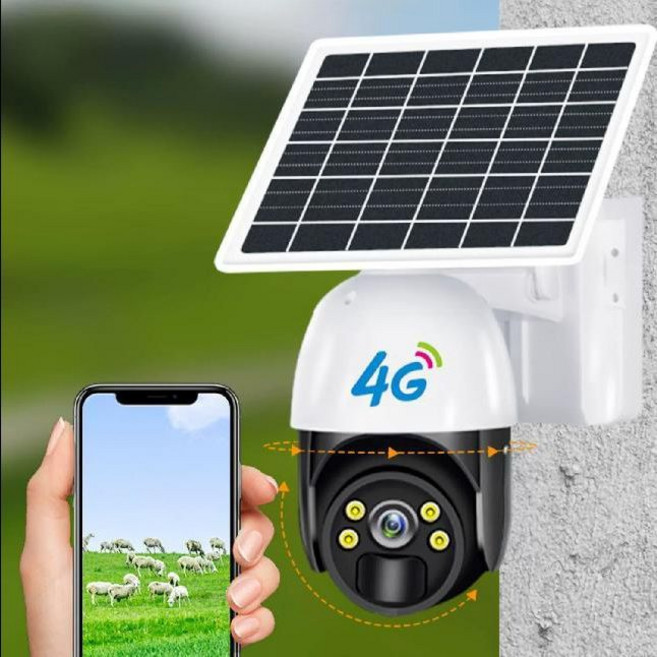 태양열 CCTV 4G 카메라 실외 원격 야간투시 도난방지 360도 모니터링, 광각 (모니터링 거리 3-8 미터), 4mp, 울트라클리어 4G버전