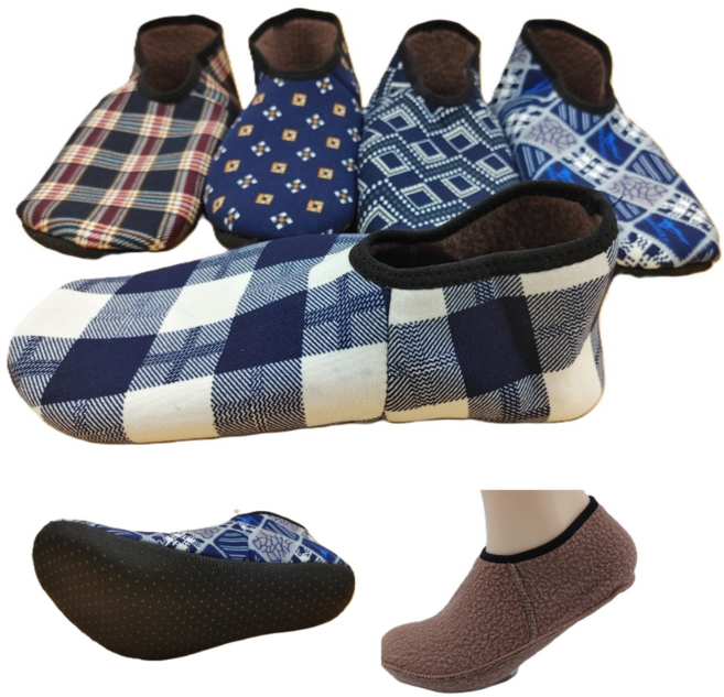 VIC 겨울 방한요술버선 남성 체크패턴 덧신 2켤레 군인경찰 건설현장 시골부모님 기모양말