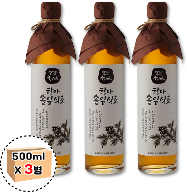 솔잎식초 천연 발효 식초 솔잎초 항아초 3병