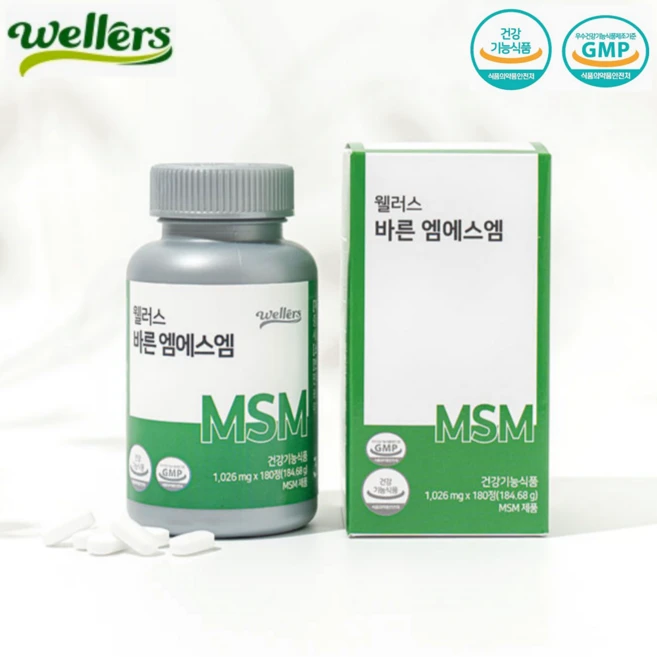 미국 프리미엄 바른원료 엠에스엠 1026mg x 180정 NO화학부형제 고함량 MSM 뼈건강 연골 관절 영양제, 1박스 - 쿠팡