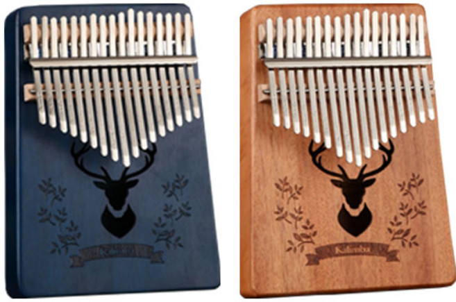 주닉스 17음계 플레이트 고급 칼림바 마호가니 풀세트, 사슴 베이지, 1개