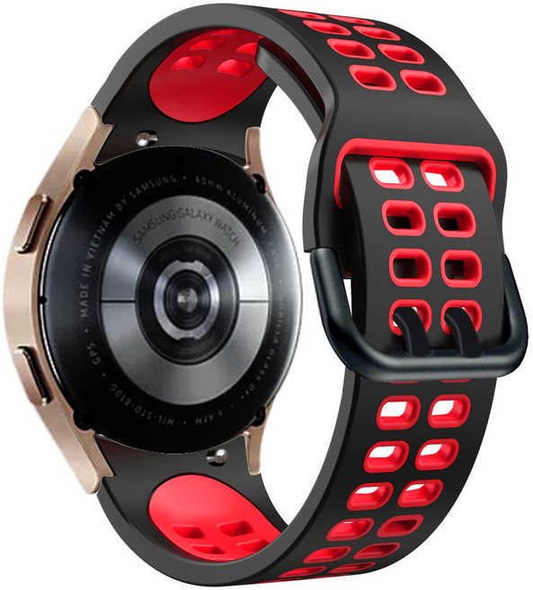 Fegwilde 갤럭시워치 호환 익스트림 스포츠 실리콘 날개형 스트랩 워치 7/6/6클래식/5/5골프/4클래식 40mm 44mm 45mm 43mm 47mm 42mm 46mm, 블랙+빨간색