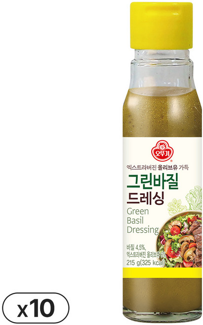 오뚜기 그린바질 드레싱, 215g, 10개